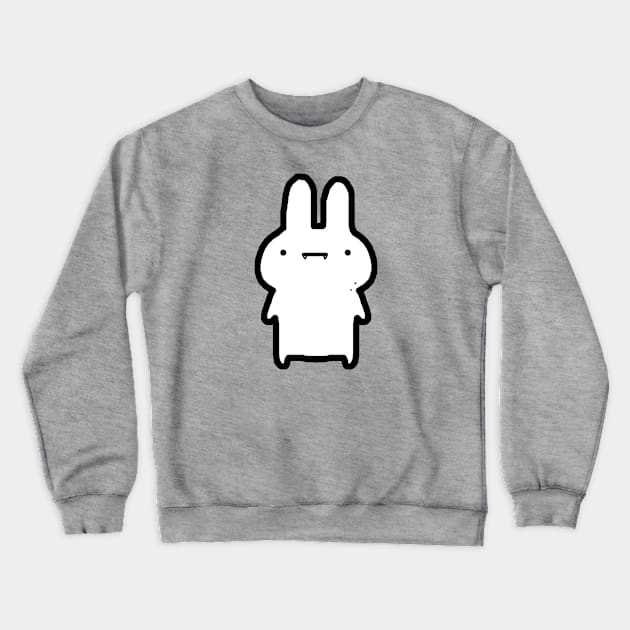 Cute bunny rabbit vampire doodle Crewneck Sweatshirt by KnuckersHollow